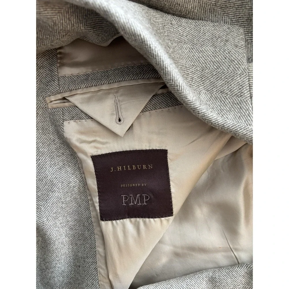 J Hillburn Double Vent Blazer Jacket Wool 44 XL Beige Brown Preppy‎ Wedding Prom